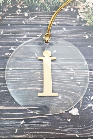 Baş Harfli Yılbaşı Ağaç Süsü - Gold Baş Harf  Yeni Yıl Süsü İ