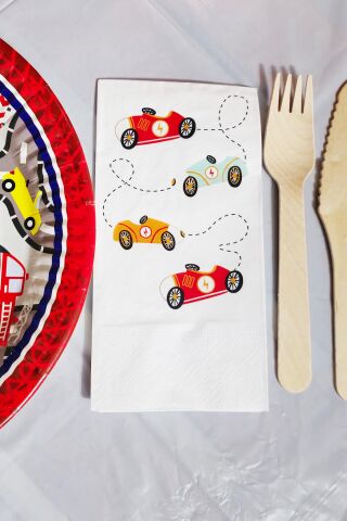 Retro Yarış Arabaları Tema Doğum Günü Model Arabalar Baskılı Peçete 20li