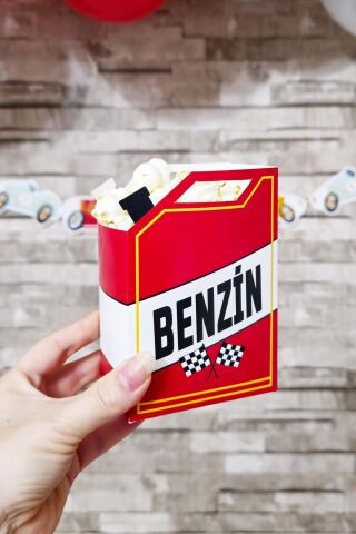 Yarış Konsept Popcorn Kutusu 8 Li Özel Üretim Benzin Bidonu Şeklinde Kutu 8 Adet