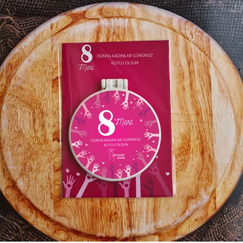 Pembe Eller Hediyelik Ayna Kadınlar Günü Hediyesi Logo Baskılı