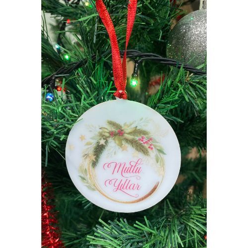 Mutlu Yıllar Yazılı Yılbaşı Ağacı Süsü