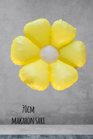 Makaron Sarı Papatya Folyo Balon 70cm