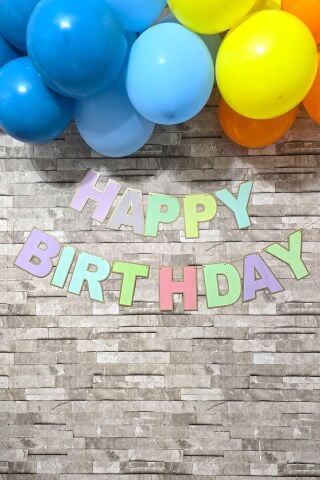 Happy Birthday Banner Makaron Renkler Doğum Günü Süsleri