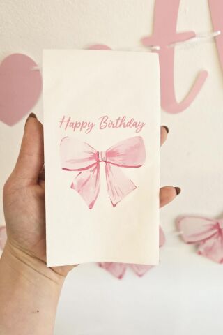 Kurdele Fiyonk Konsept Baskılı Doğum Günü Peçetesi 20li