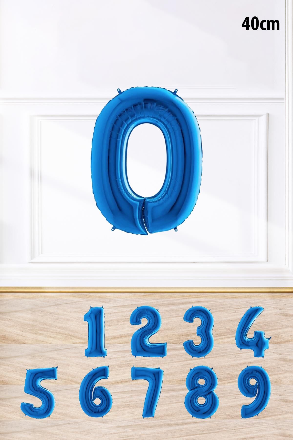 Mavi Renk Rakam Folyo Balon Mavi Yaş Balonu Sayı Balonlar 16 inç 40 cm 0