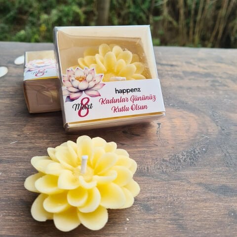 Lotus Mum Özel Kesim Kutulu Sarı Renk Kadınlar Günü Hediyesi