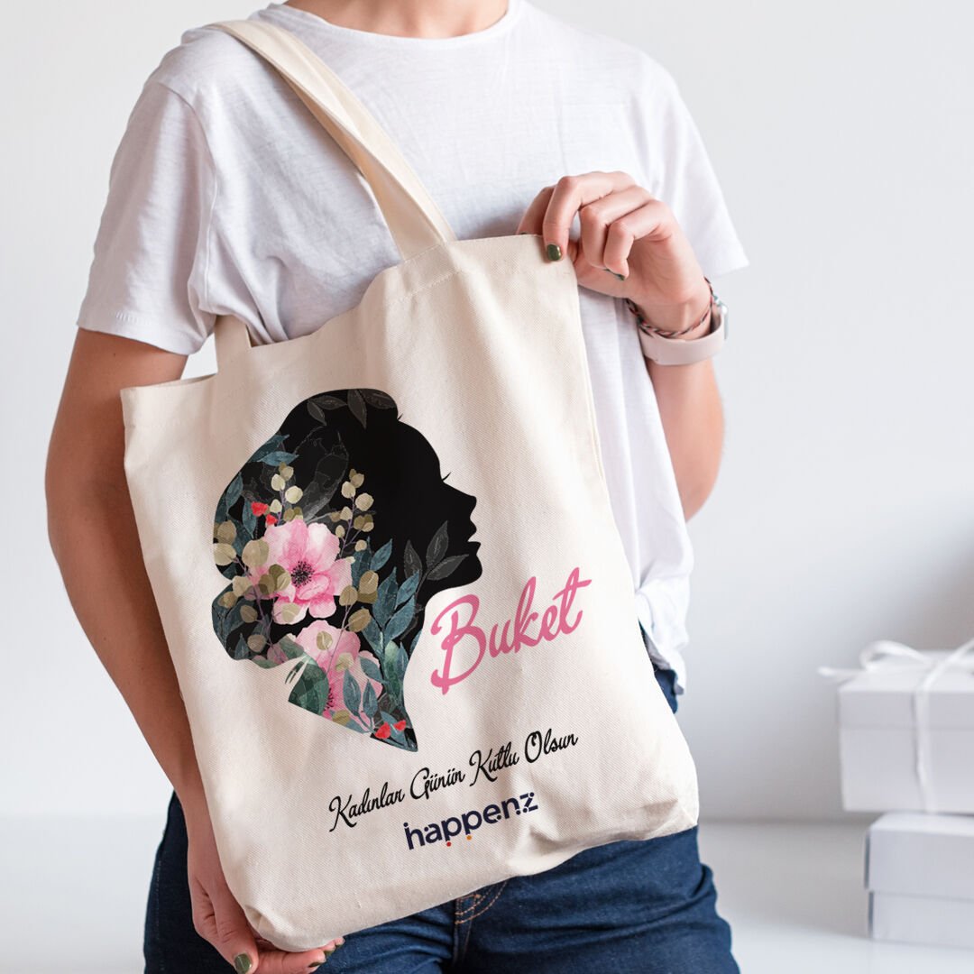 Kadın Silüeti 8 Mart Hediyesi Kol Çantası Şirket Logolu
