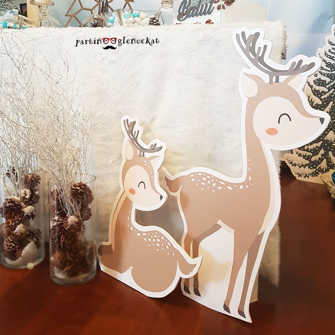 Winter Konsept Masa Önü 2 li Geyik Panolar