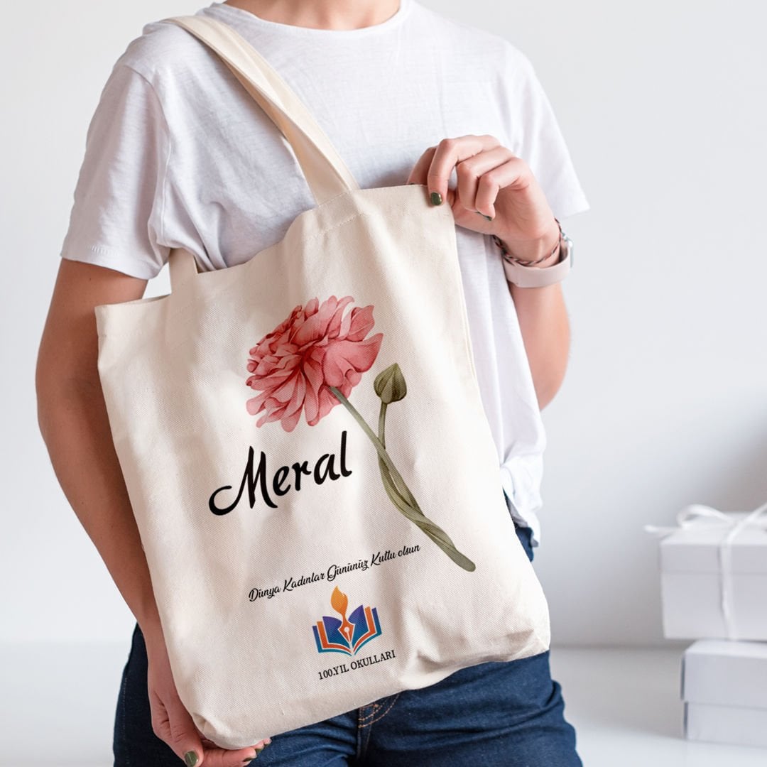 Soft Çiçekler 8 Mart Hediyesi Kol Çantası Şirket Logolu