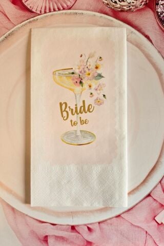 Bride to be Kadeh ve Çiçekli Bekarlığa Veda Peçetesi 20li