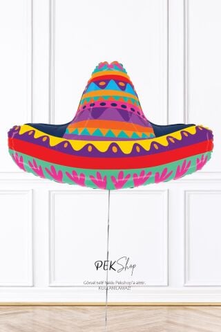 Meksika Şapkası Şekilli Folyo Balon Grabo Balon Festival Balonu