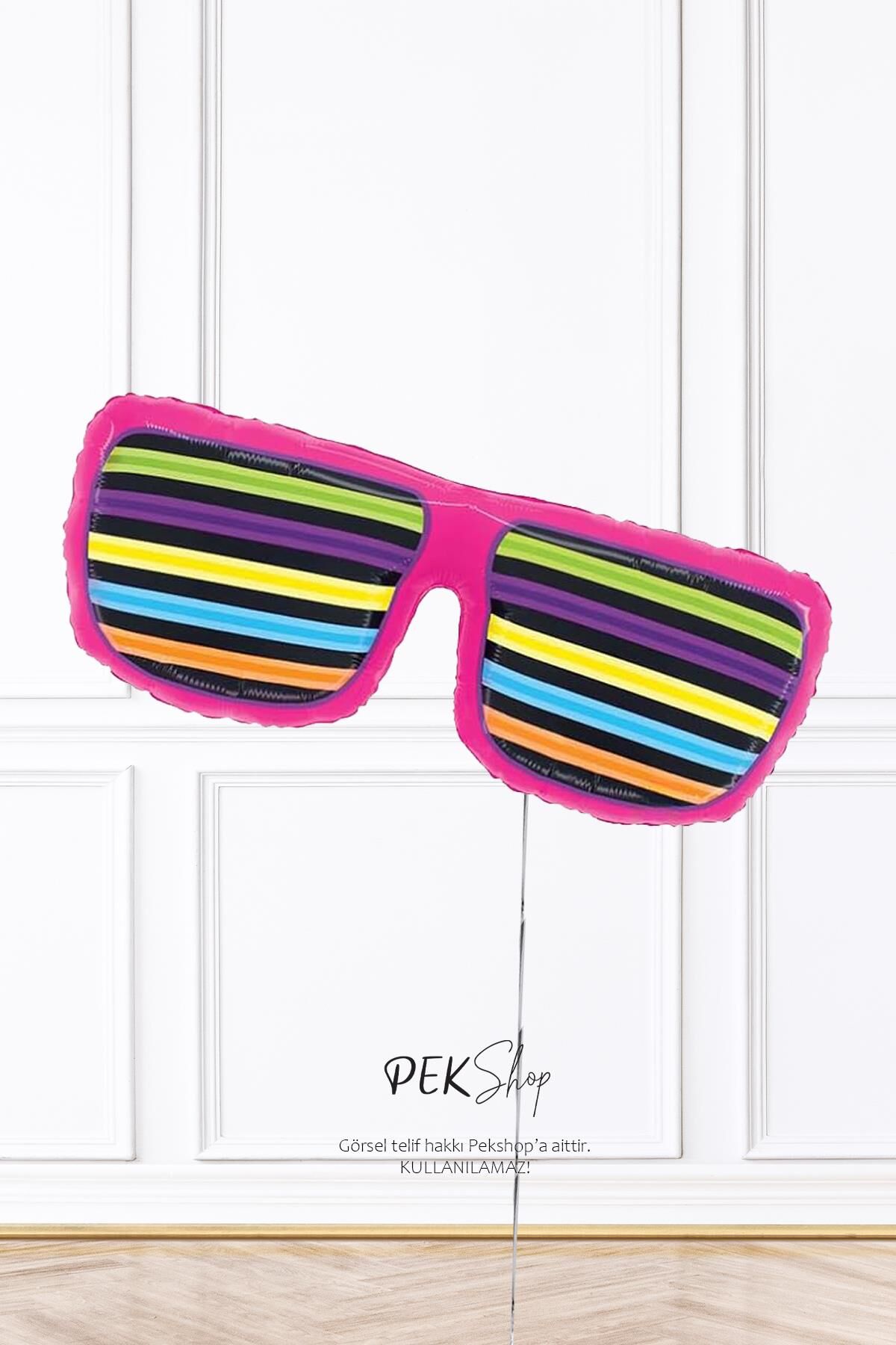 Neon Gözlük Şekilli Folyo Balon Grabo Balon Festival Balonu