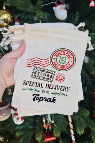 Dont Open Special Delivery İsme Özel Yılbaşı Hediye Kesesi