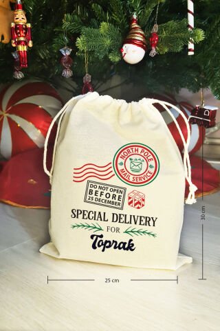 Dont Open Special Delivery İsme Özel Yılbaşı Hediye Kesesi