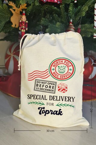 Dont Open Special Delivery İsme Özel Yılbaşı Hediye Kesesi