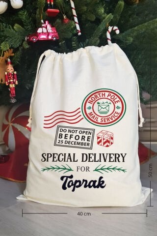 Dont Open Special Delivery İsme Özel Yılbaşı Hediye Kesesi