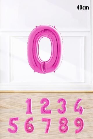 Pembe Renk Rakam Folyo Balon Pembe Yaş Balonu Sayı Balonlar 16 inç 40 cm