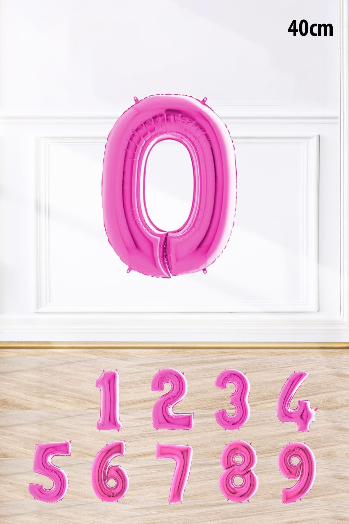 Pembe Renk Rakam Folyo Balon Pembe Yaş Balonu Sayı Balonlar 16 inç 40 cm 0