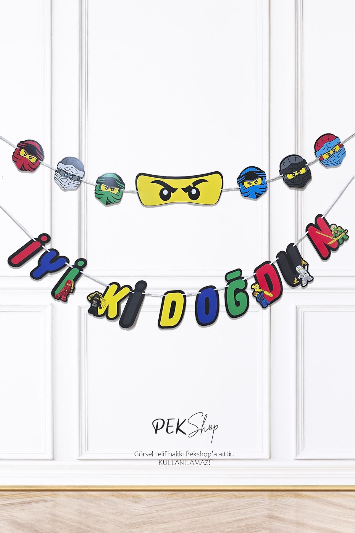 Ninjalar Banner Seti 2li İyi Ki Doğdun ve Ninja Banner Duvar Süsü Ninja Doğum Günü