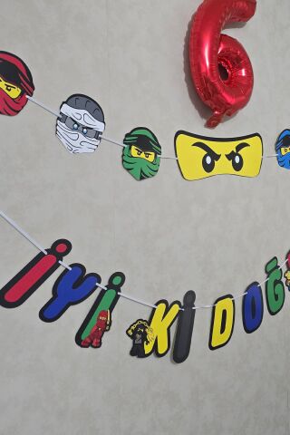 Ninjalar Banner Seti 2li İyi Ki Doğdun ve Ninja Banner Duvar Süsü Ninja Doğum Günü