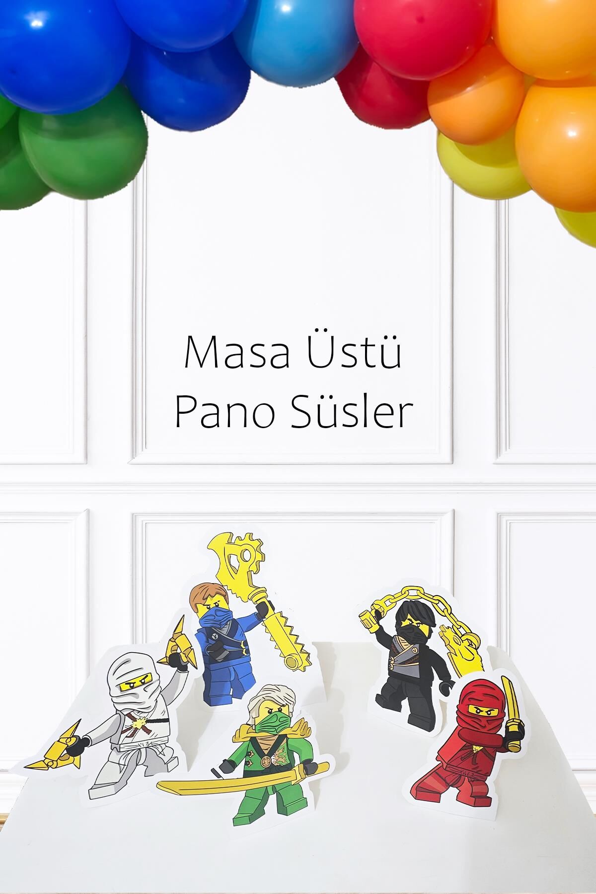 Ninjalar Ayaklı Pano Seti Doğum Günü Masa Üstü Panolar