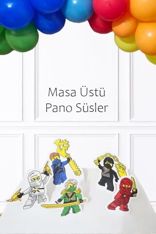 Ninjalar Ayaklı Pano Seti Doğum Günü Masa Üstü Panolar