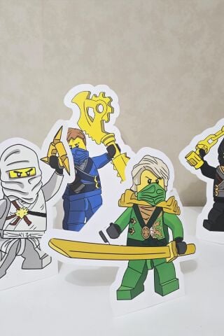 Ninjalar Ayaklı Pano Seti Doğum Günü Masa Üstü Panolar