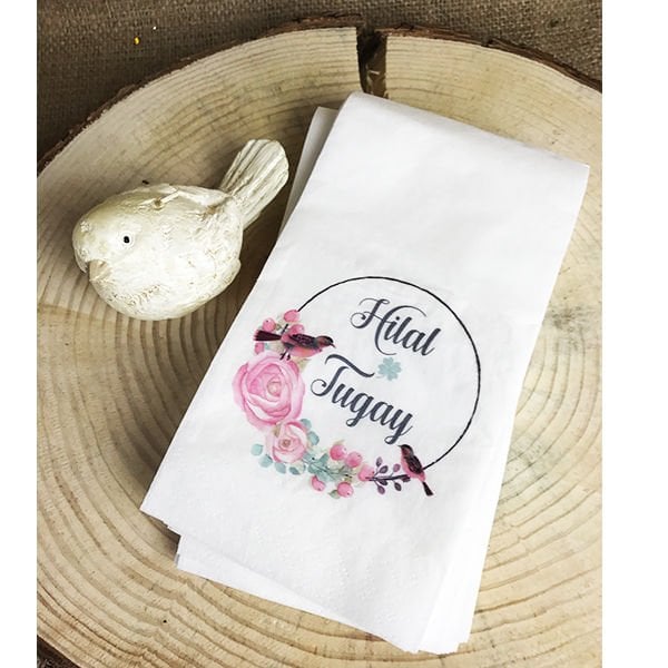 Kuş Konsept İsim Baskılı Peçete