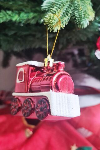 Tren Lokomotif Lüks Yılbaşı Ağaç Süsleri 2li