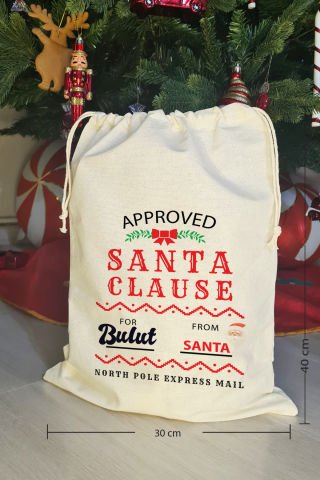 Santa Clause Express Mail İsme Özel Yılbaşı Hediye Kesesi