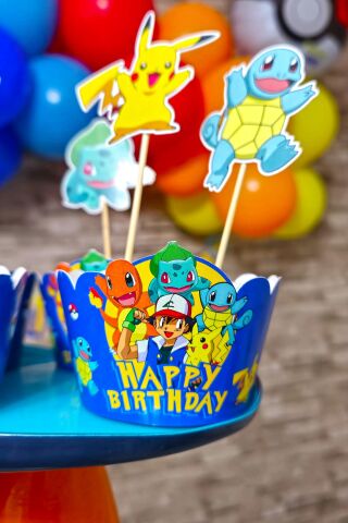 Pokemon Konsepti Cupcake Sargısı 10'lu