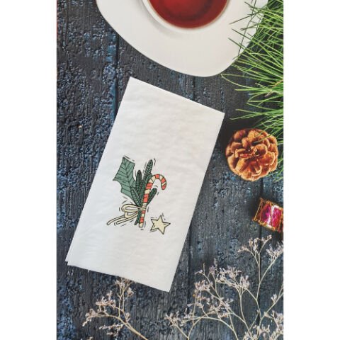 Yılbaşı Deseni Yılbaşı Masası Sunum Peçetesi