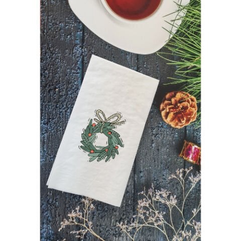 Yılbaşı Çelengi Yılbaşı Masası Sunum Peçetesi