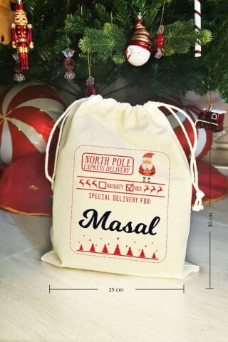 Special Delivery Noel Babalı İsme Özel Yılbaşı Hediye Kesesi