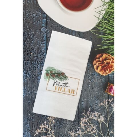 Mutlu yıllar Yazılı Yılbaşı Masası Sunum Peçetesi