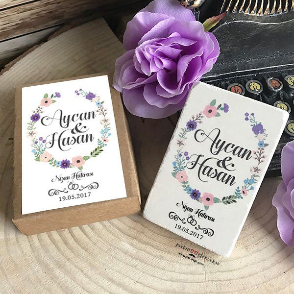 Soft Çiçek Konsept Baskılı Taş Magnet Şeffaf Kapaklı Kraft Kutu