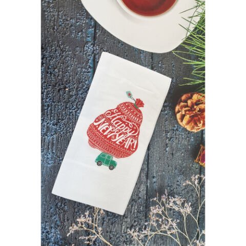 Happy New Year Araba Dolusu Hediye Yılbaşı Masası Sunum Peçetesi