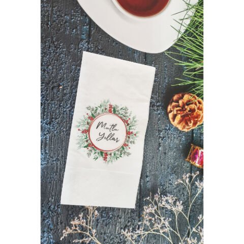 Mutlu Yıllar Yazılı Yılbaşı Masası Sunum Peçetesi