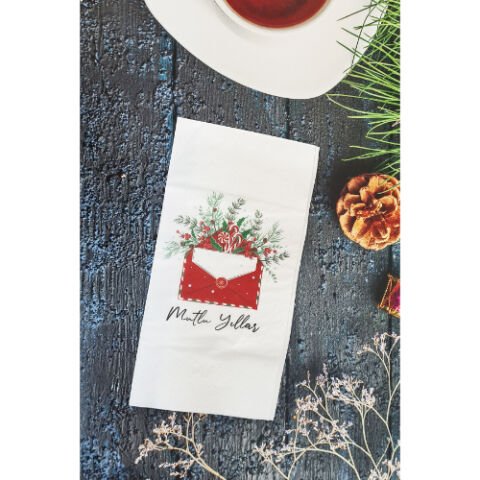 Mutlu Yıllar Yazılı Yılbaşı Masası Sunum Peçetesi