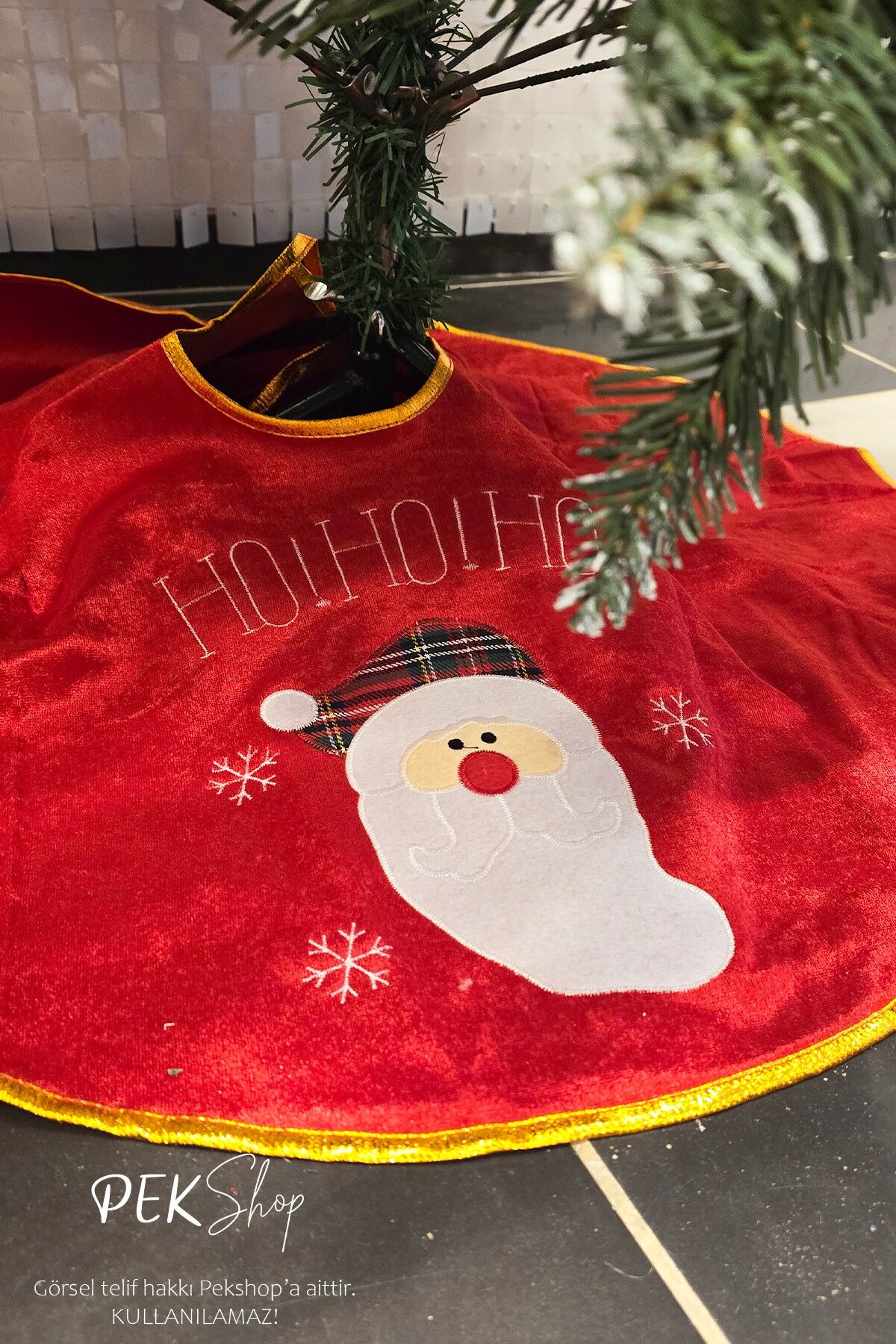 Yılbaşı Ağacı Örtüsü Çam Ağacı Altı Örtüsü Lüks Kumaş Yıkanabilir 80cm