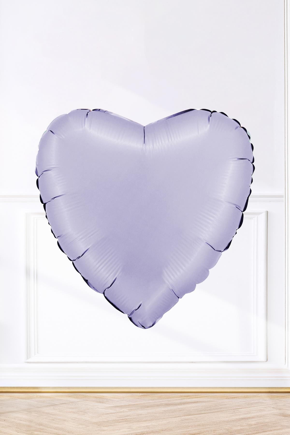 Saten Lila Kalp Folyo Balon 18inç 45cm Saten Lila Renk Balon