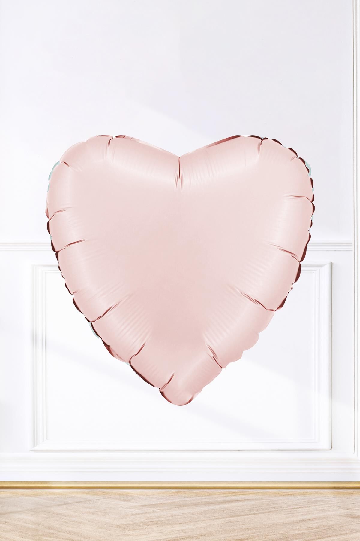 Saten Pastel Pembe Kalp Folyo Balon 18inç 45cm Saten Pastel Pembe Renk Kalp Balon