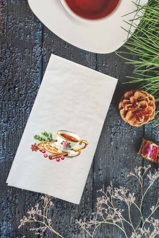 Yılbaşında Çay Keyfi Yılbaşı - Yeni Yıl Peçetesi