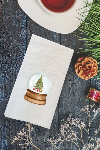 Kar Küresi Yılbaşı - Yeni Yıl Peçetesi