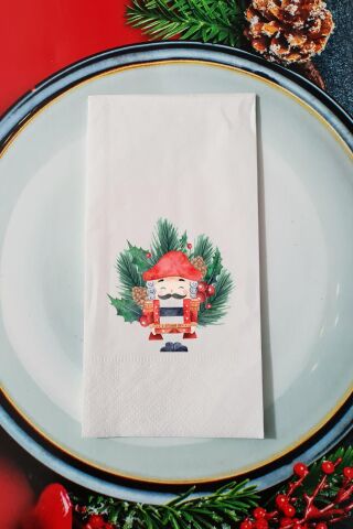 Kurşun Asker NutCracker Tasarımlı Yılbaşı Sunum Peçetesi