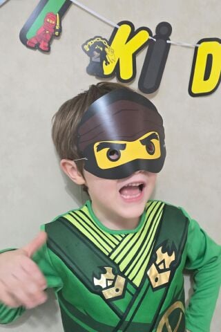 Ninjalar Tema Karton Maskeler 5li Ninja Konsept Doğum Günü