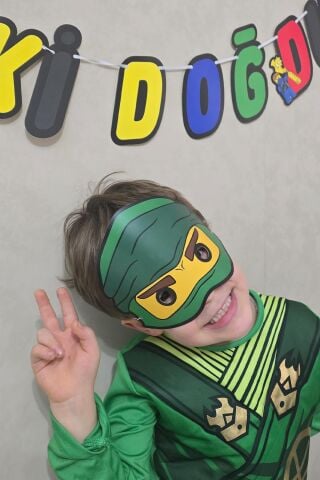 Ninjalar Tema Karton Maskeler 5li Ninja Konsept Doğum Günü