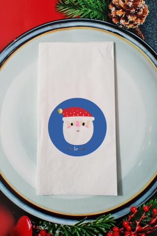 Simli Gold Noel Baba Tasarım Yılbaşı Sunum Peçetesi