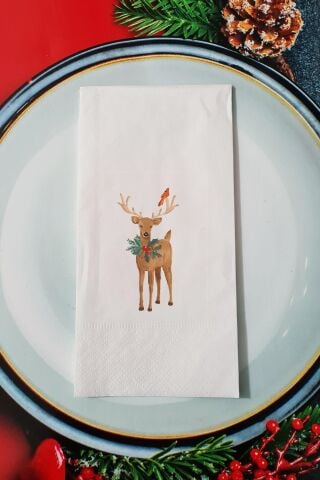 Yılbaşı Geyiği Tasarım Yılbaşı Sunum Peçetesi