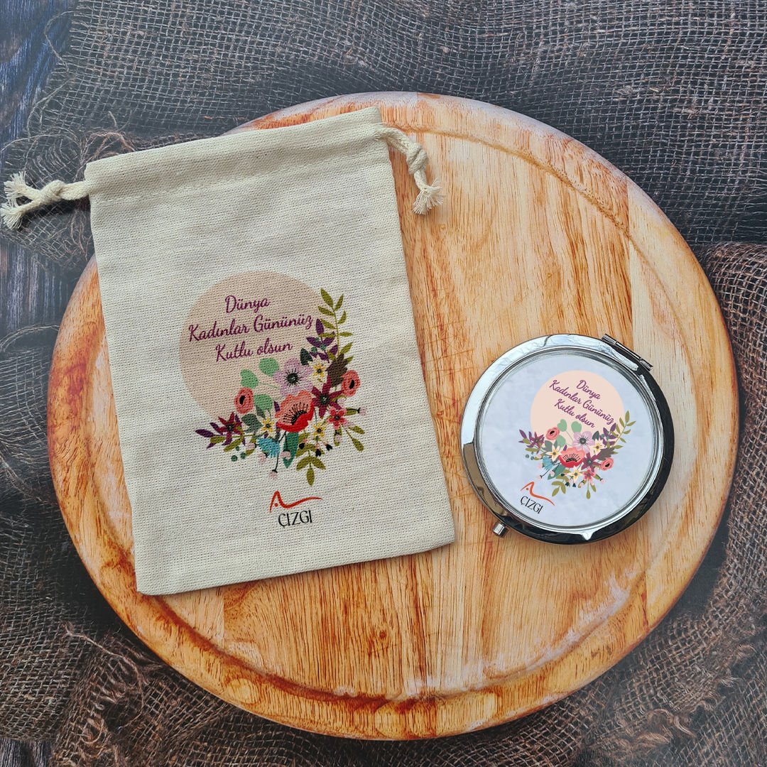 8 Mart Kadınlar Günü Hediyesi Ayna Firma Logolu